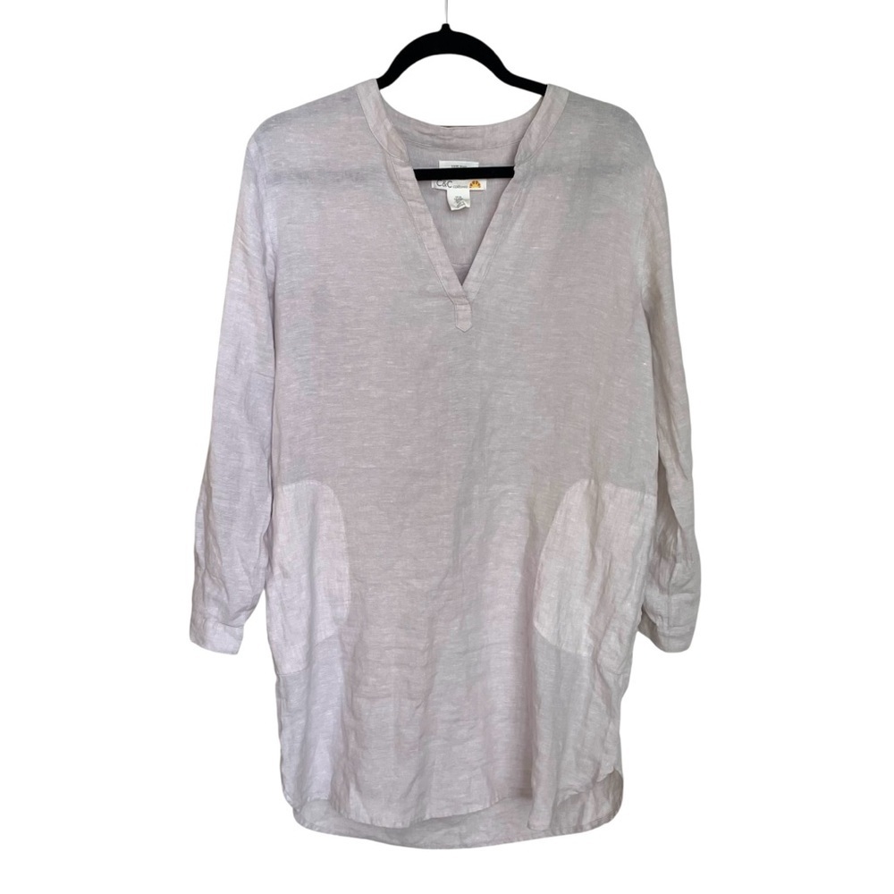 C&C California Linen Mini Tunic Dress Coverup